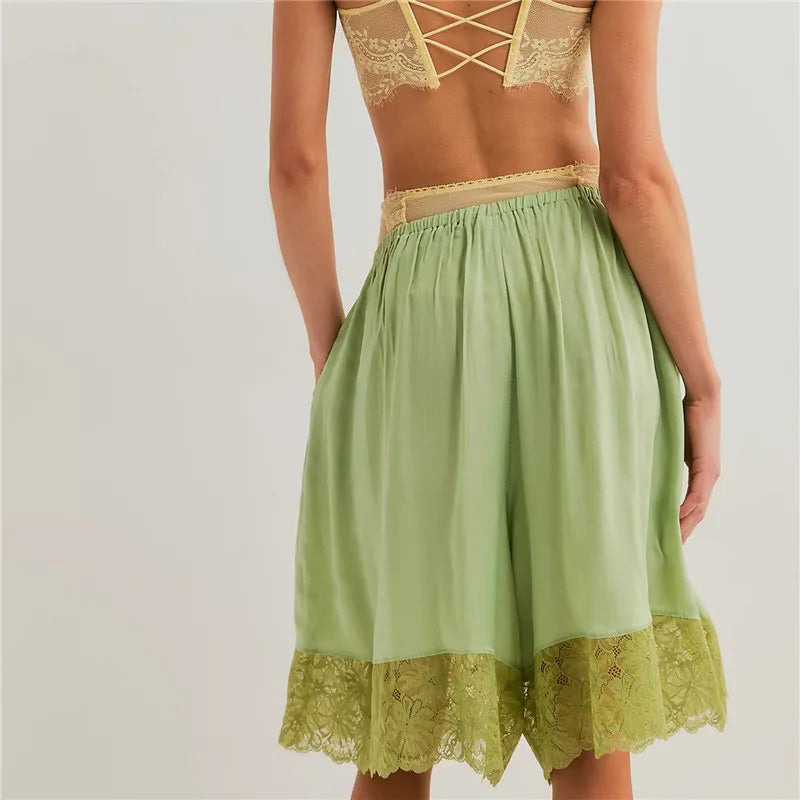Elara Lace Panel Boho Shorts