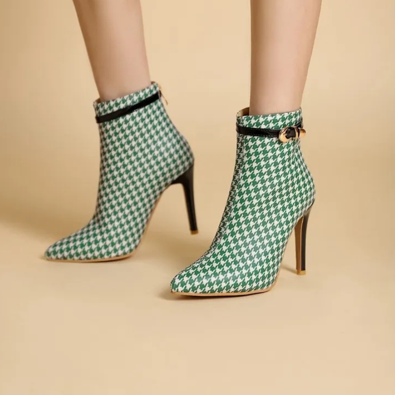 Vienna Houndstooth Ankle Boots