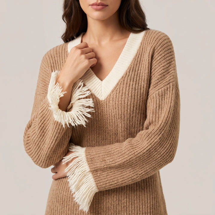 Giulia Fringed Knit Dress