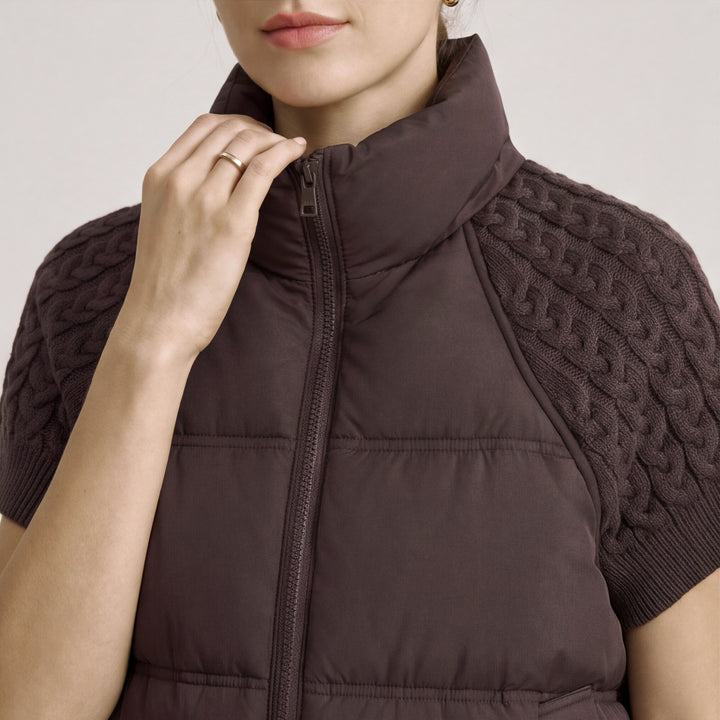 Amor Cable-Knit Puffer Vest