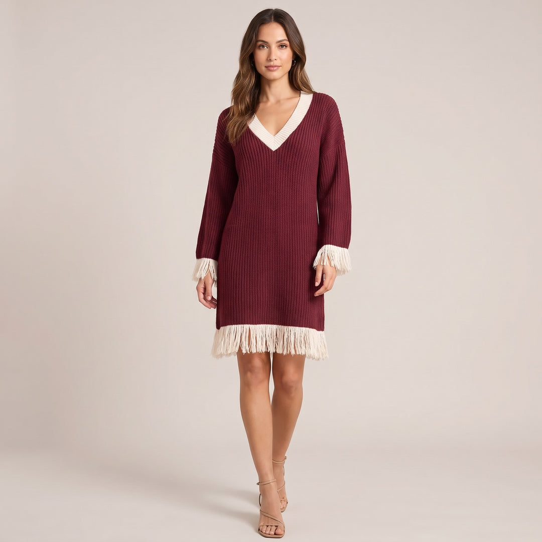Giulia Fringed Knit Dress