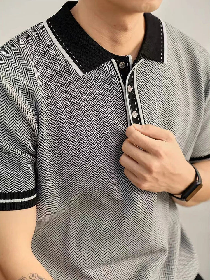 Harrison Herringbone Polo Shirt