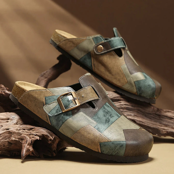 Moore Mosaic Leather Clogs