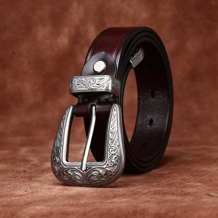 Savannah Engraved Genuine Leather Belt