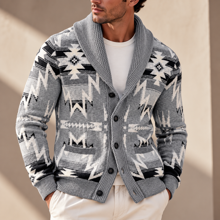 Aspen Geometric Shawl Cardigan