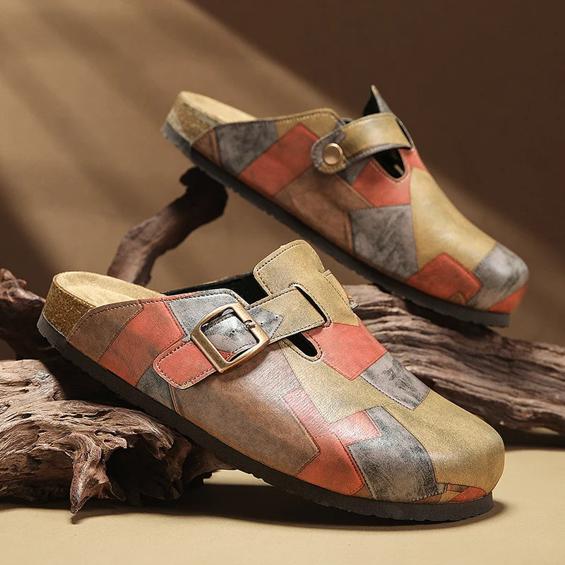 Moore Mosaic Leather Clogs
