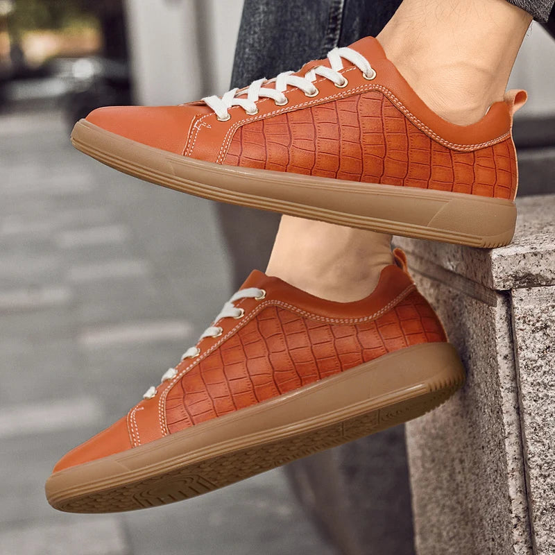 Weston Embossed Genuine Leather Sneakers