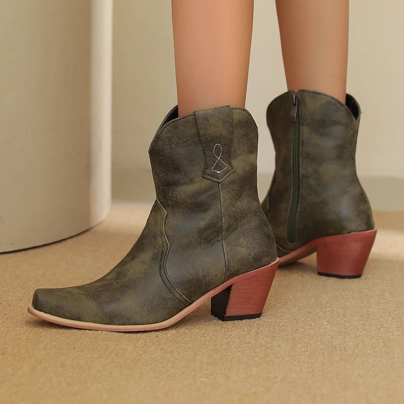 Sierra Leather Western Boots