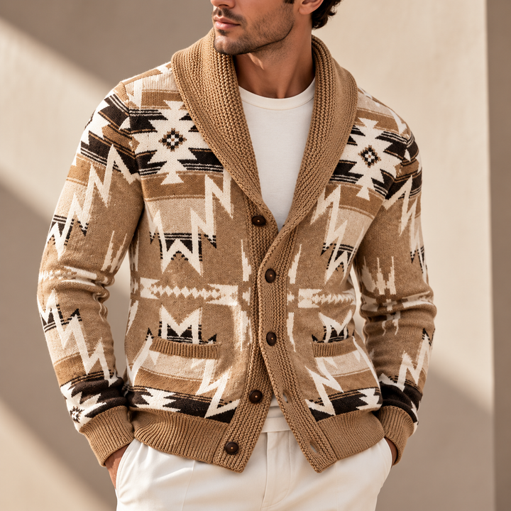 Aspen Geometric Shawl Cardigan