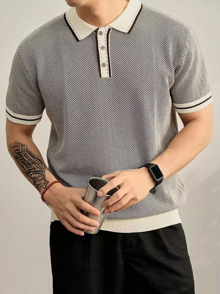 Harrison Herringbone Polo Shirt