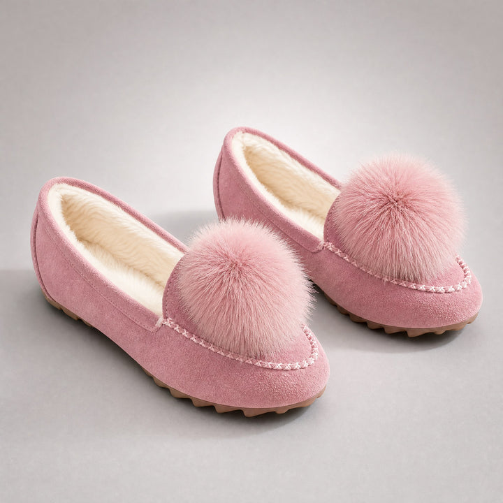 Fiora Pom-Pom Suede Loafers