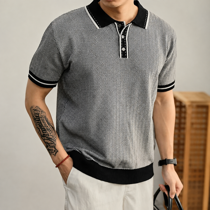 Harrison Herringbone Polo Shirt