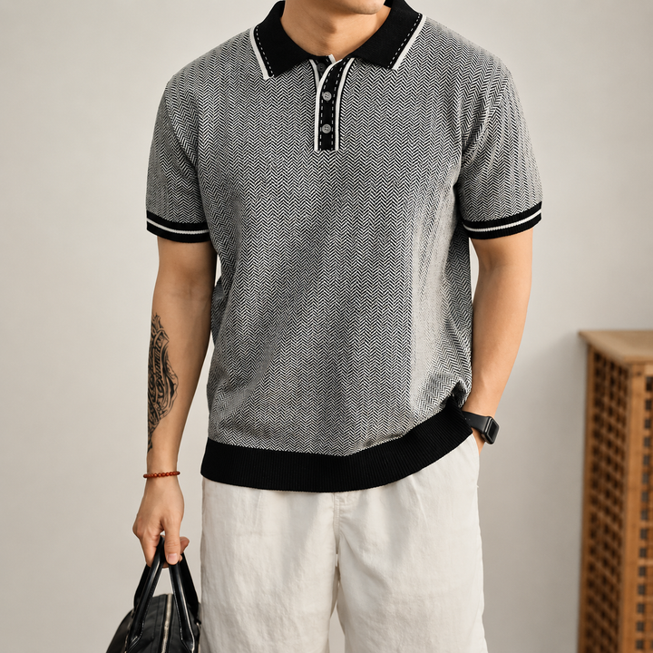 Harrison Herringbone Polo Shirt