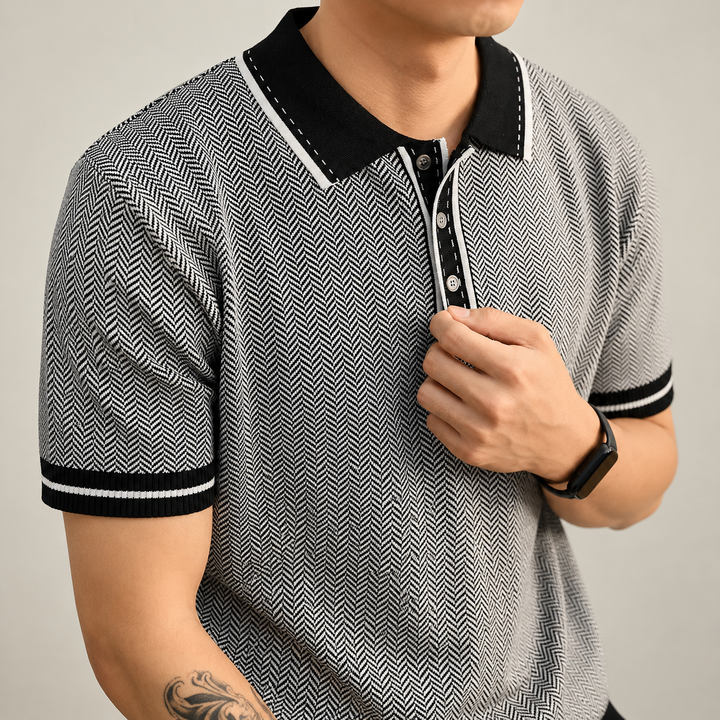 Harrison Herringbone Polo Shirt