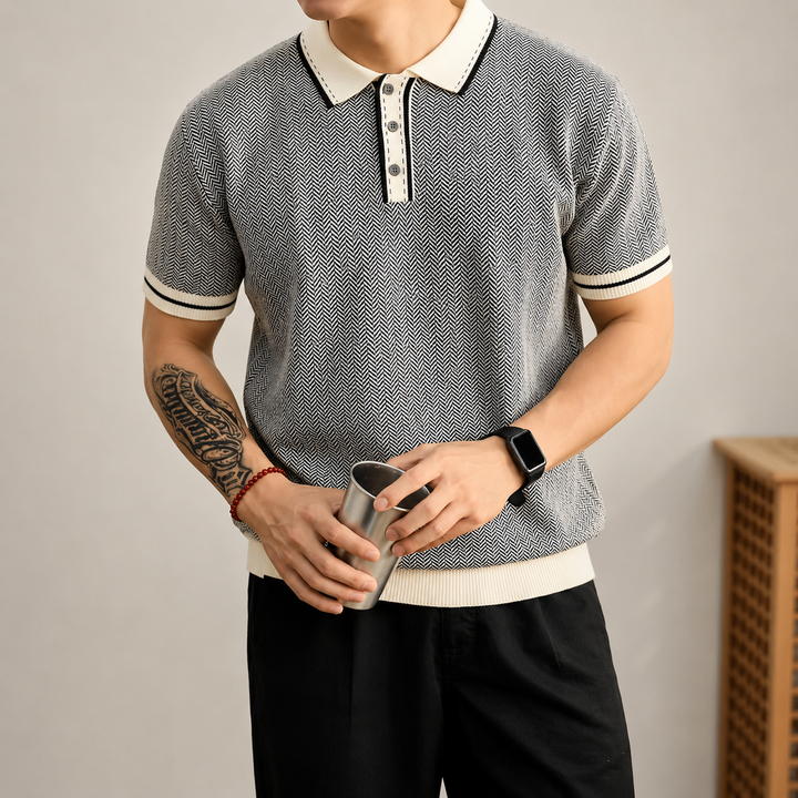 Harrison Herringbone Polo Shirt
