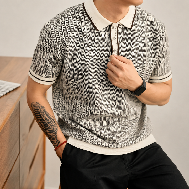 Harrison Herringbone Polo Shirt