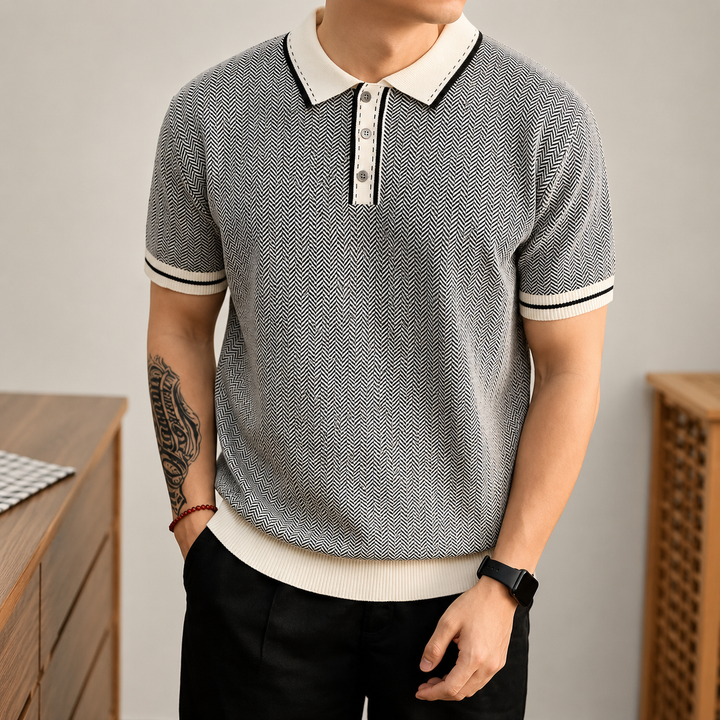 Harrison Herringbone Polo Shirt