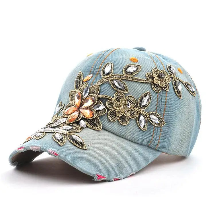 Sonia Rhinestone Denim Hat