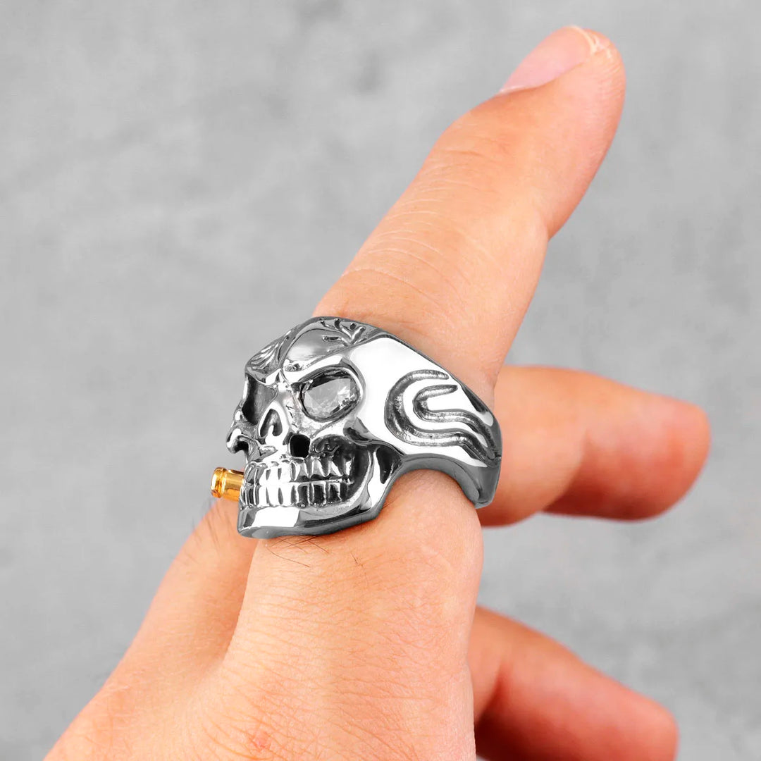 Bullet Bite Skull Ring