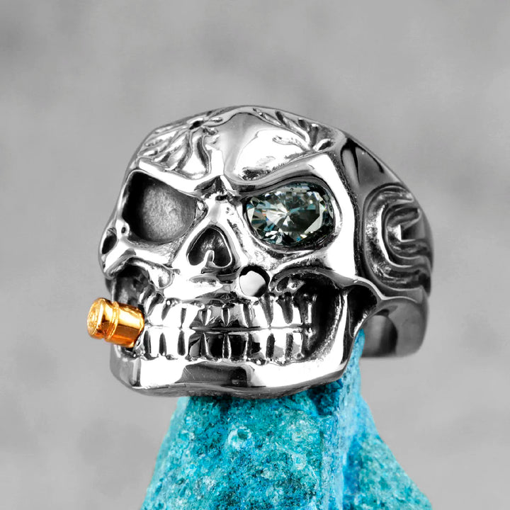 Bullet Bite Skull Ring