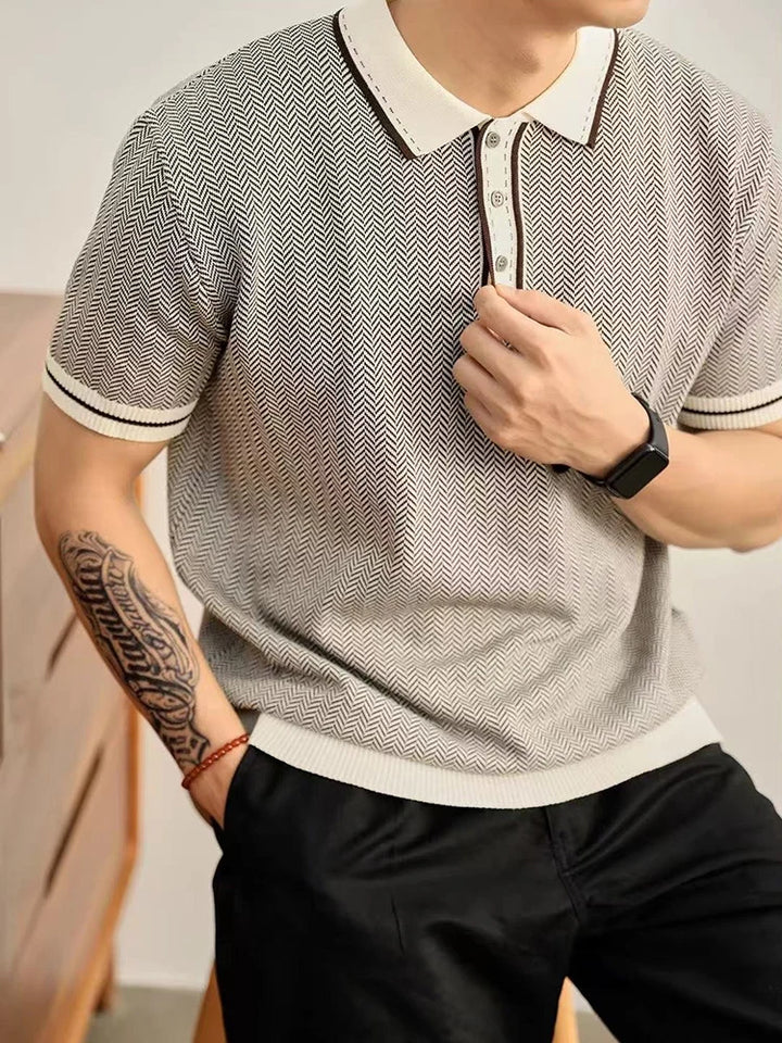 Harrison Herringbone Polo Shirt