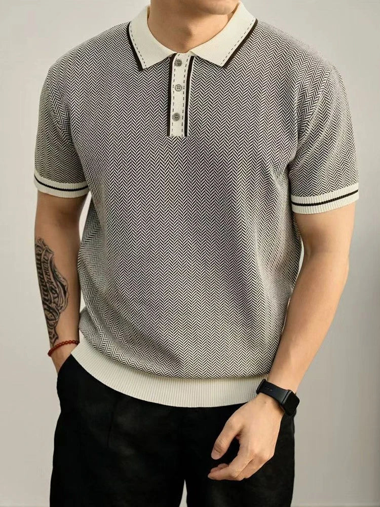 Harrison Herringbone Polo Shirt