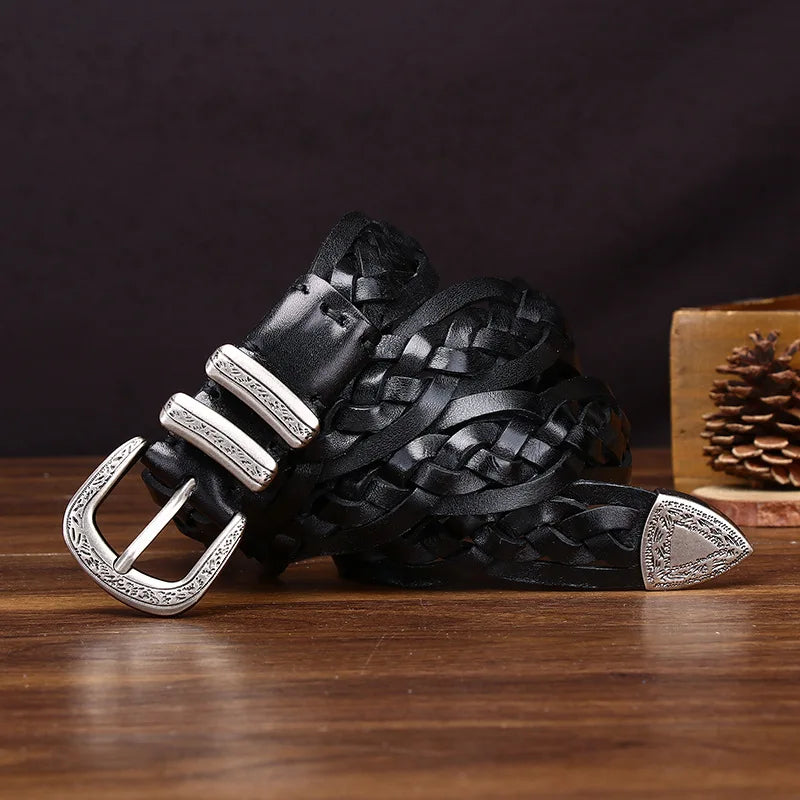 Heritage Braided Genuine Leather Belt