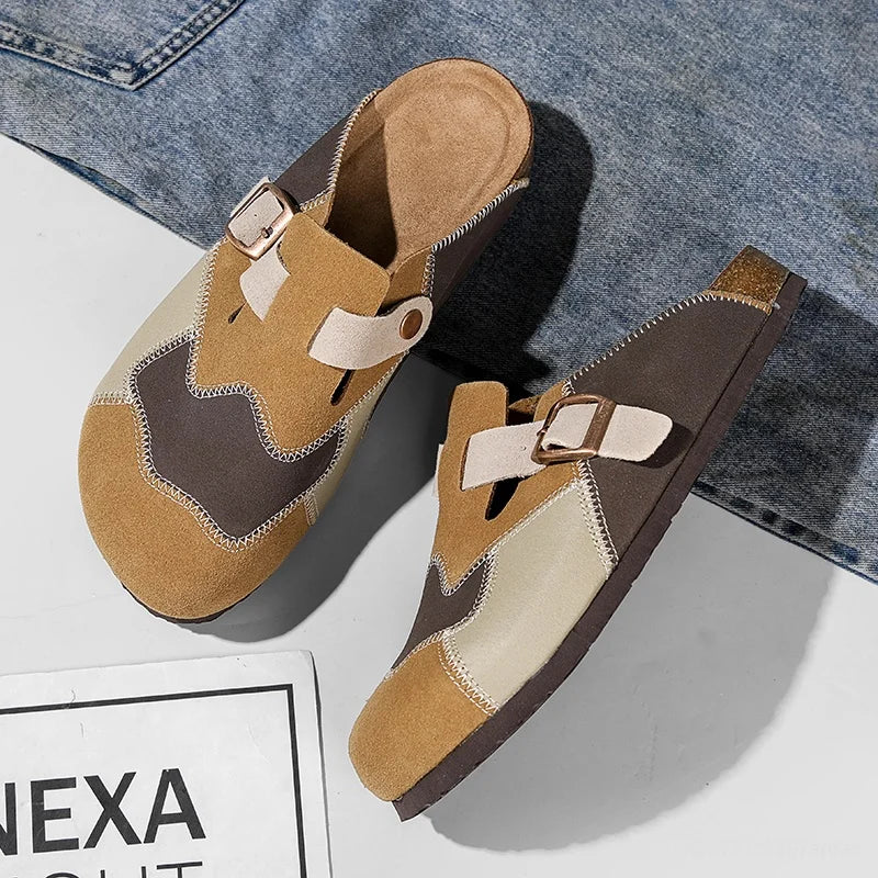 Maribel Patchwork Suede Clogs
