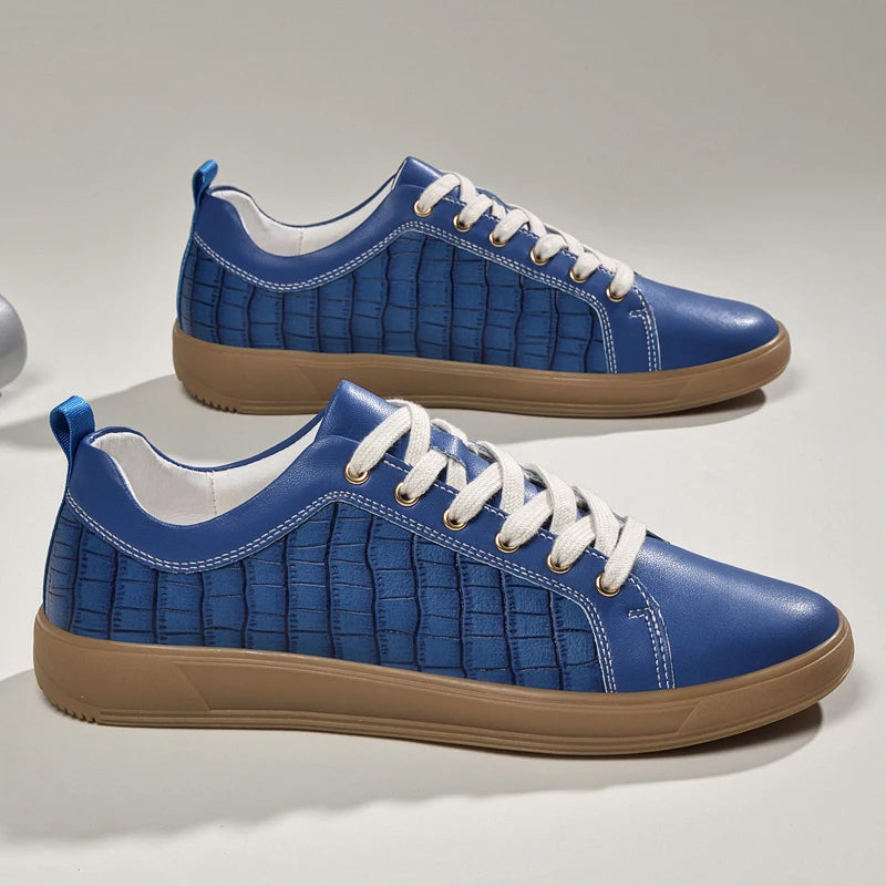Weston Embossed Genuine Leather Sneakers