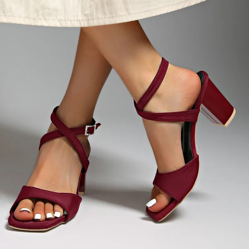 Seraphina Cross-Strap Block Heels