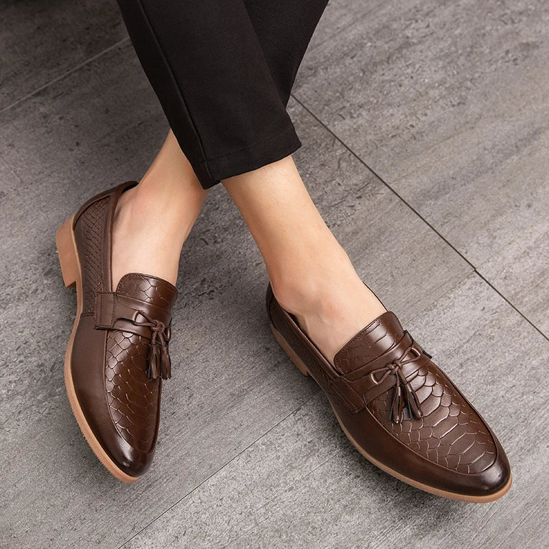 Monaco Embossed Leather Loafers
