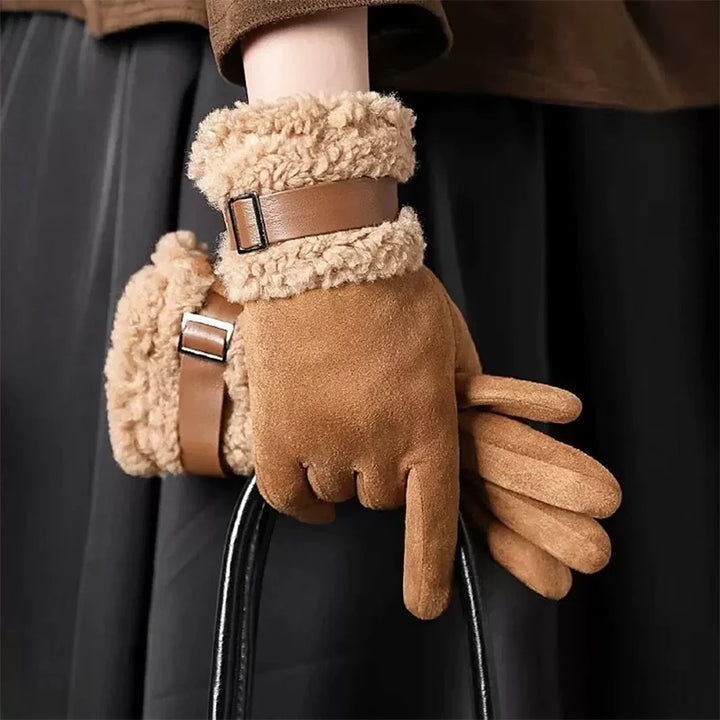 Nordelle Buckled Shearling Gloves