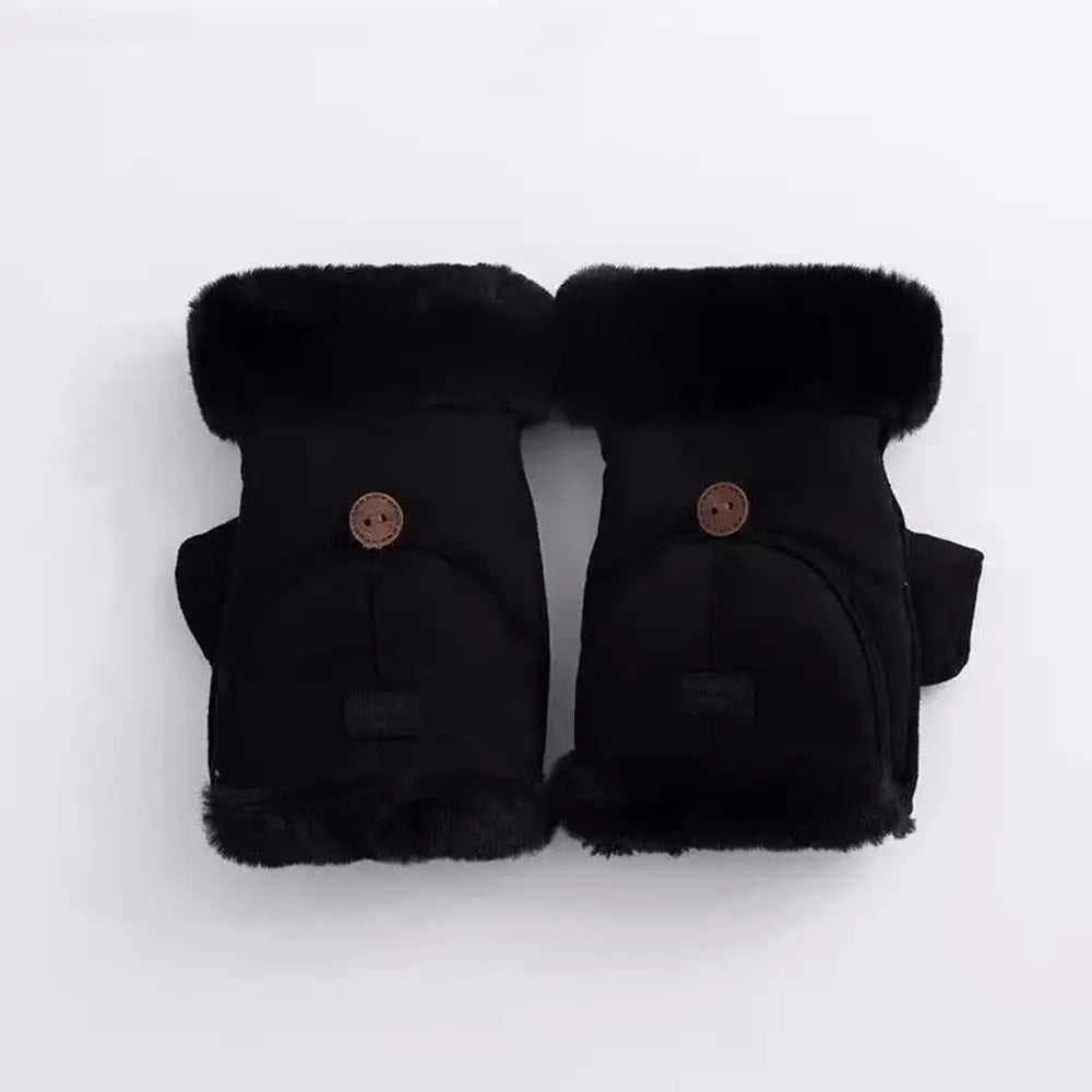 Bria Shearling-Trim Gloves