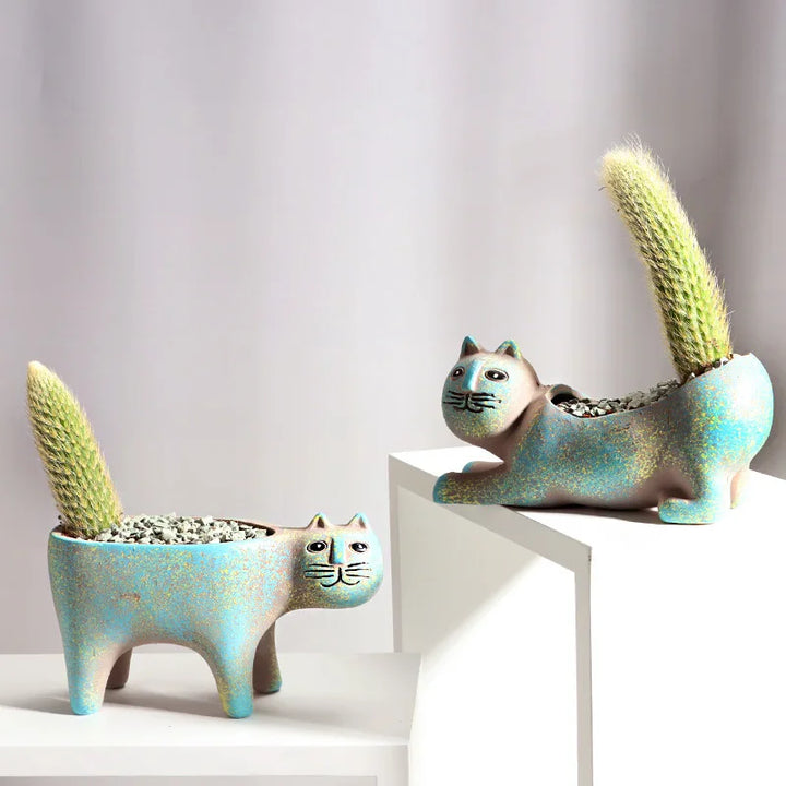 Feline Finesse Ceramic Vase