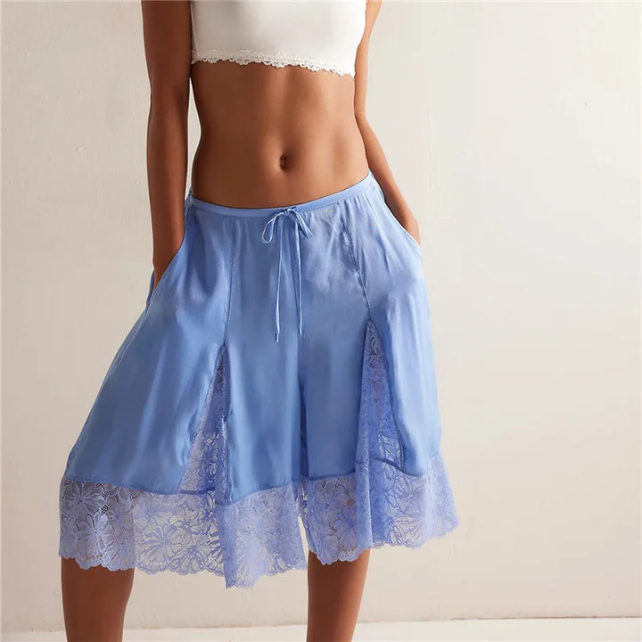 Elara Lace Panel Boho Shorts