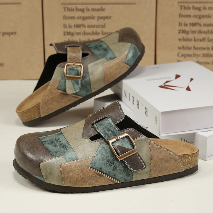 Moore Mosaic Leather Clogs