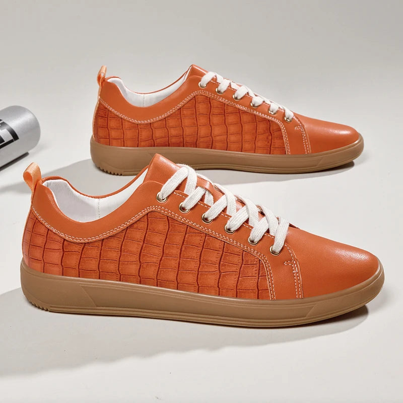 Weston Embossed Genuine Leather Sneakers