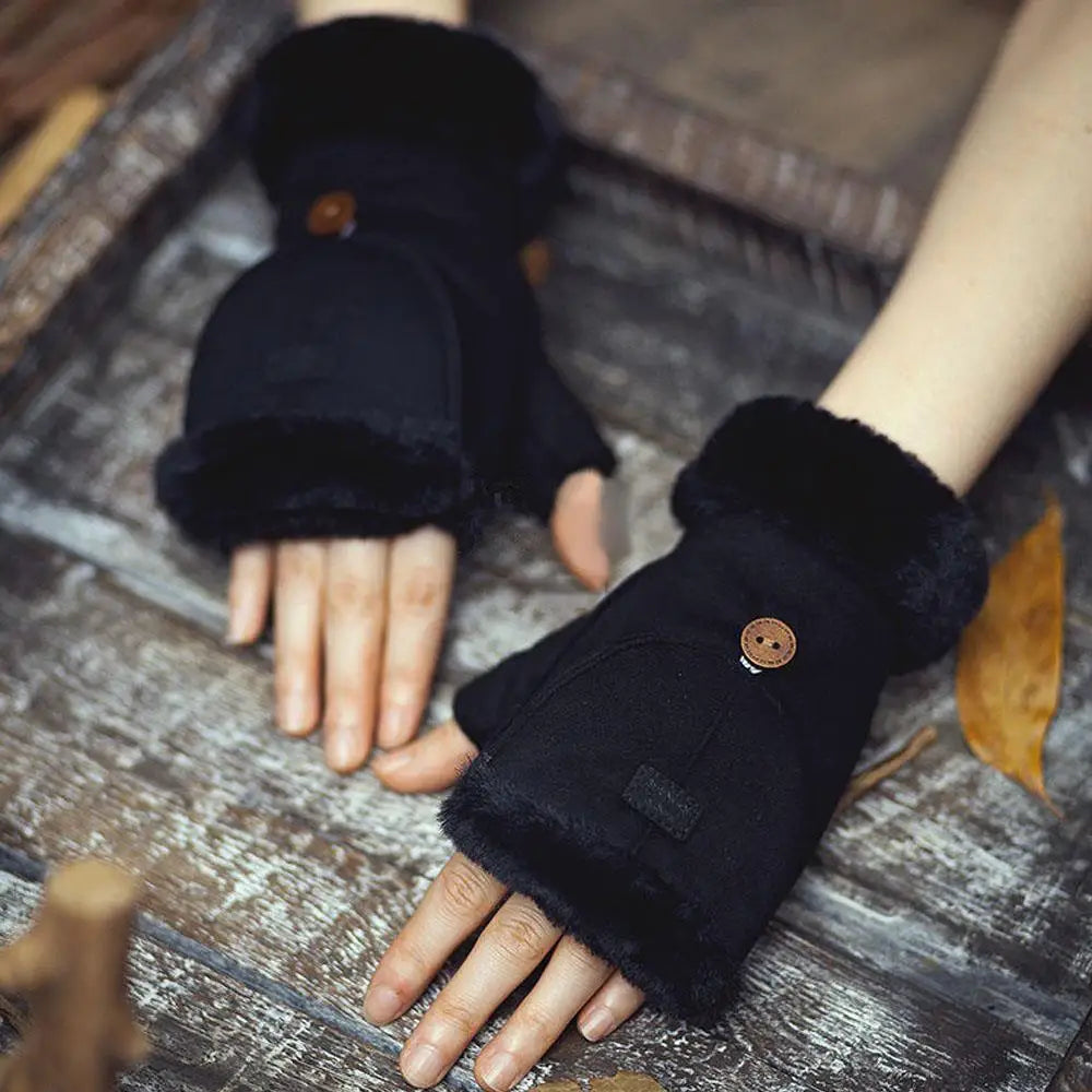Bria Shearling-Trim Gloves