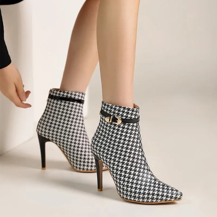 Vienna Houndstooth Ankle Boots