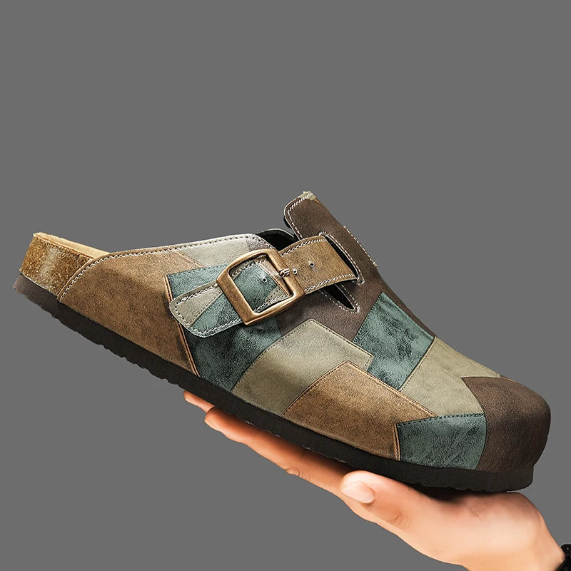 Moore Mosaic Leather Clogs