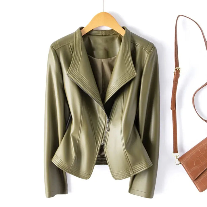 Elara Asymmetric Leather Jacket