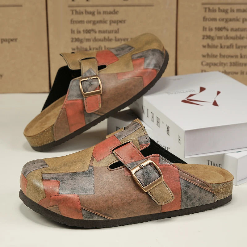 Moore Mosaic Leather Clogs