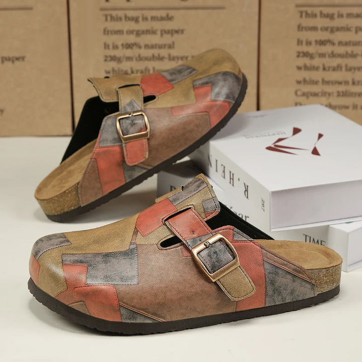 Moore Mosaic Leather Clogs