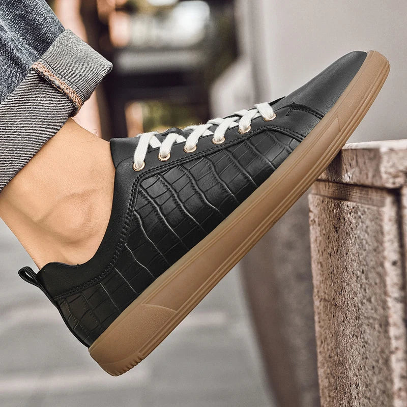Weston Embossed Genuine Leather Sneakers