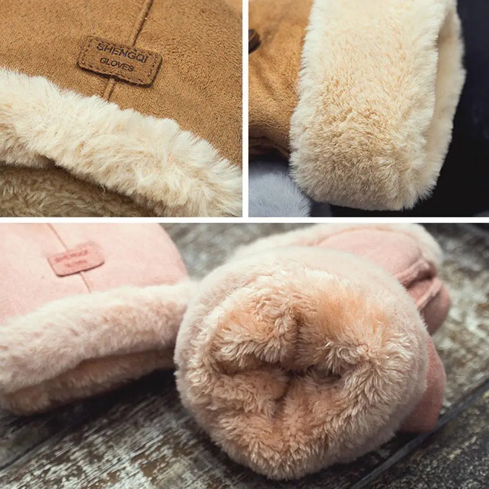 Bria Shearling-Trim Gloves