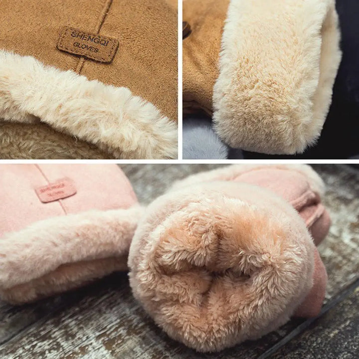 Bria Shearling-Trim Gloves