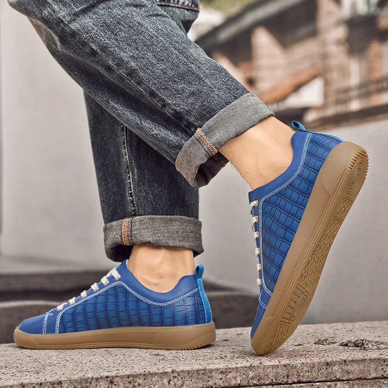 Weston Embossed Genuine Leather Sneakers