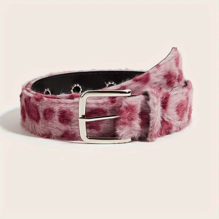 Velour Plush Leopard Belt
