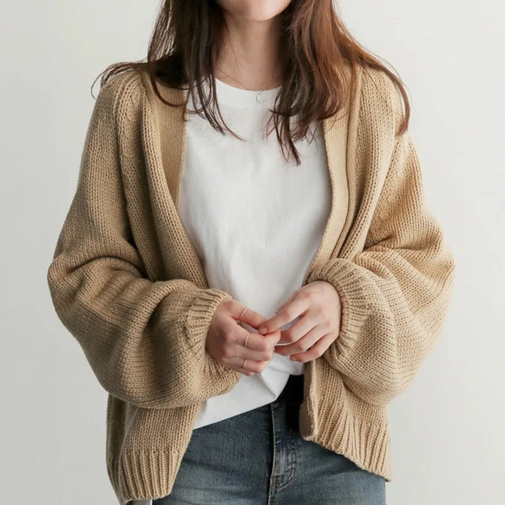 Monique Drop-Shoulder Knit Cardigan