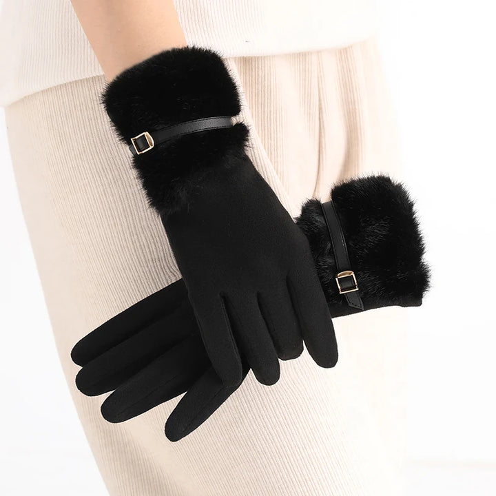 Aurora Fur-Trim Gloves
